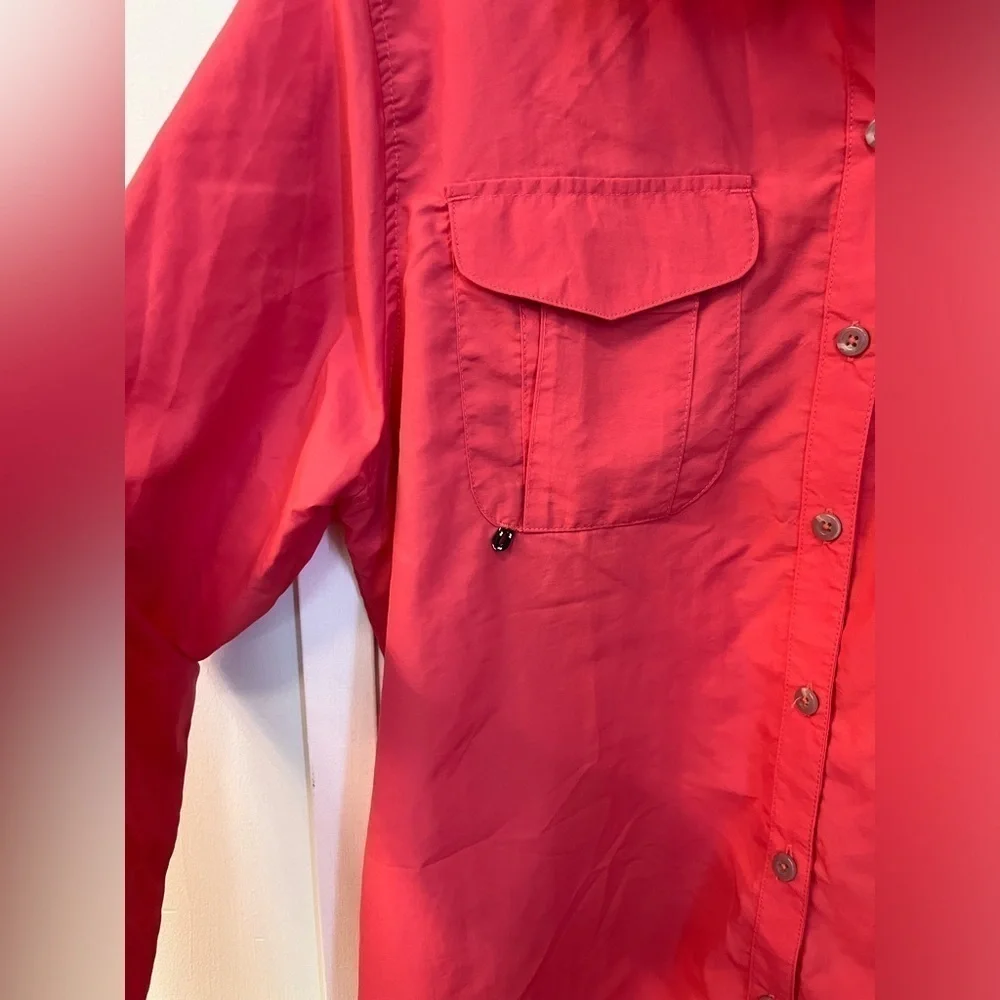 NWT Little Donkey Andy Vented UV Protectant Button Down Shirt- Size Large- Coral - Picture 6 of 16